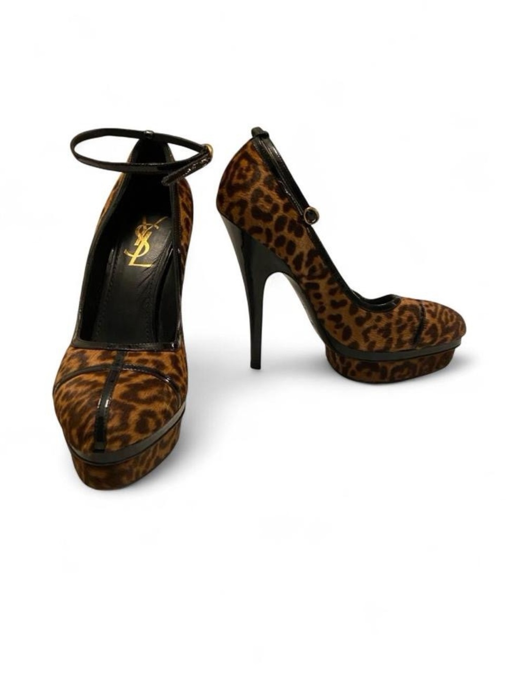 Yves Saint Laurent Vintage Leopard Print Platform Heels